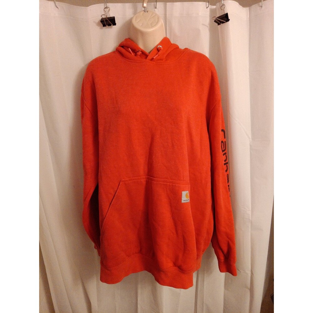 Carhartt Orange Hoodie Sweatshirt Sz L